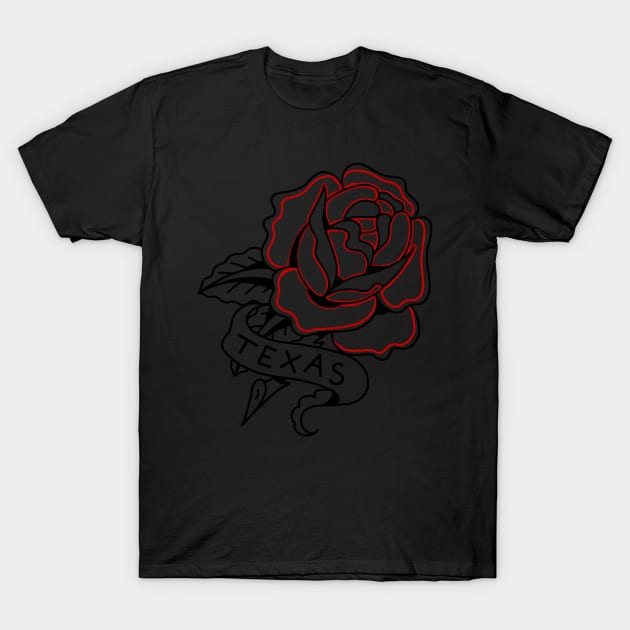 Simplistic Rose T-Shirt by InkedEagle